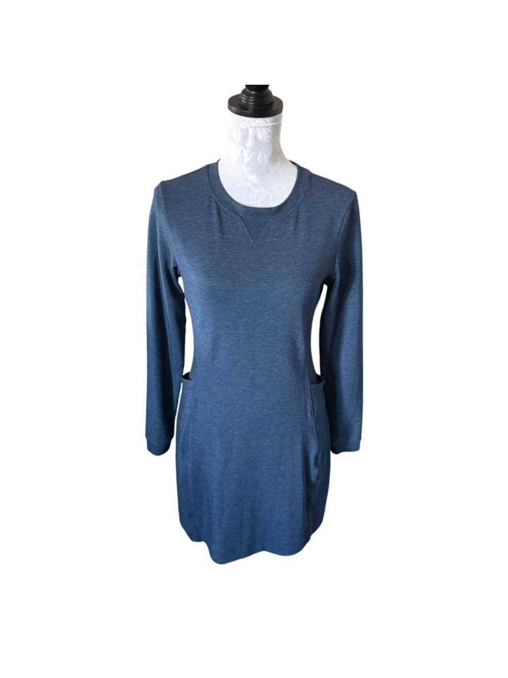 Title Nine NBD Dress Athletic Small with Pockets Blue Long Sleeve